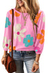 Cute Flower Print Bracelet Sleeve Top
